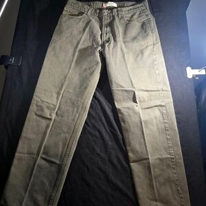 Vintage Levi's 550 Relaxed Fit Jeans Men's W36 L32 Faded Olive Green Denim
